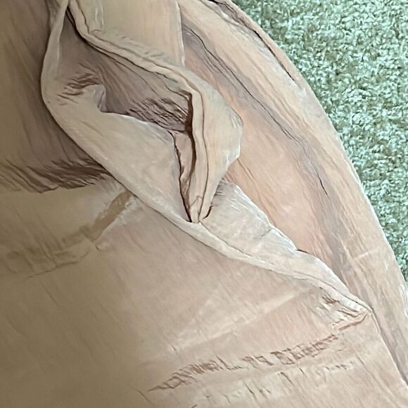 House Of Harlow Women's L Textured Satin Wide Leg Pants Blush Pink Pull On New - Picture 5 of 9